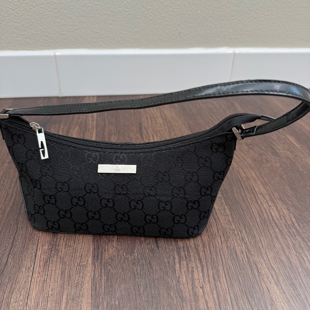 Gucci Black Monogram Shoulder Bag